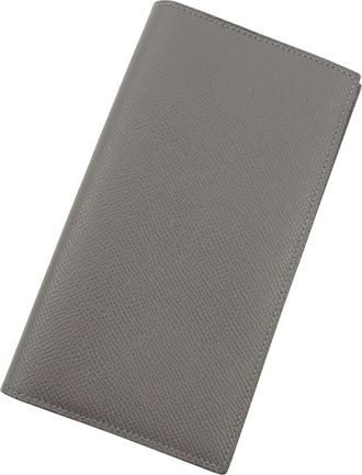 Herm&egrave;s Gray Epsom Leather Long Wallet (Bi-Fold) (Pre-Owned)
