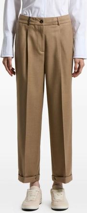 PESERICO pleated-details trousers - Brown