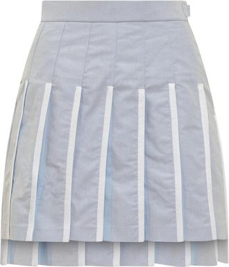 Thom Browne Klassieke geplooide rok - Dames - Korte rokken - Blauw - XS - Katoen - Rokken