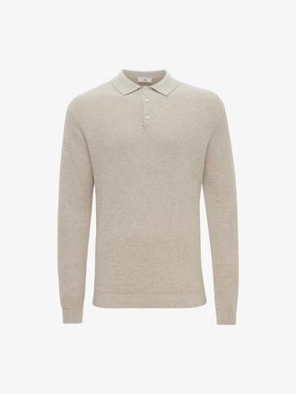 Gentiluomo Knitted Longsleeve Polo | Beige