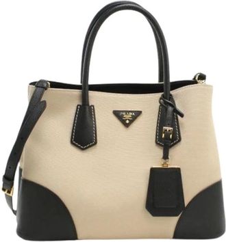 Prada Pre-owned Handbags, female, Beige, Size: ONE SIZE Pre-owned Canvas Handbag