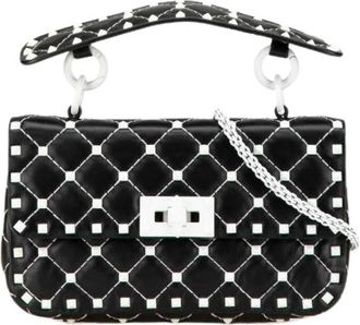 Valentino Pre-owned Handbags, female, Black, Size: ONE SIZE Pre-owned Leather handbags