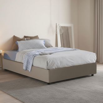 Talamo Italia Talamo Italia - Cama De Plaza Y Media Sara, Cama Contenedor Con Tapizado En Ecopiel, 100% Made In Italy, Apertura Frontal, Con Colch&oacute;n 120x200 Cm Incl