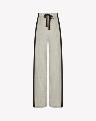 Serena Bute Wool Serena Jogger - Light Grey Pinstripe