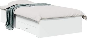 vidaXL Estructura De Cama Con Caj&oacute;n Blanco Madera De Ingenier&iacute;a Vidaxl