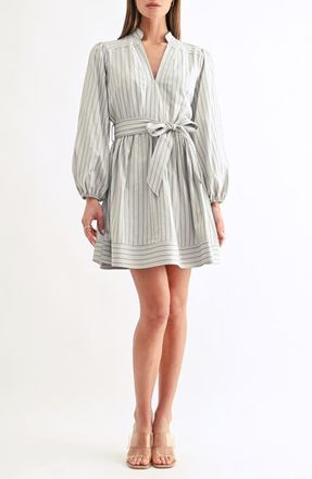Adelyn Rae Marnie Stripe Minidress in Grey at Nordstrom, Size X-Small
