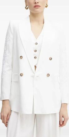 Ermanno Scervino Blazer doppiopetto con ricamo - Bianco