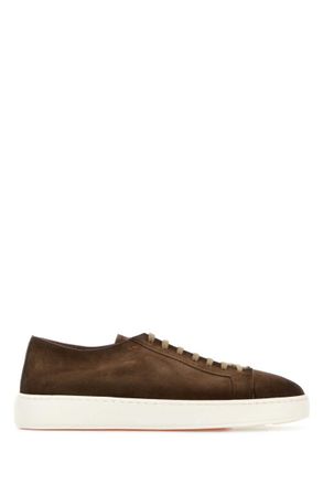 Santoni Brown Lace-up Sneakers