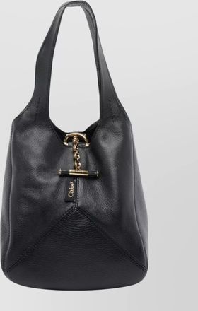 Chloé small leather hobo bag with chain detail