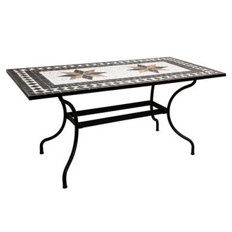 Atmosphera Atmosphera - Tavolo Da Pranzo Rettangolare Kipos In Mosaico Nero L160cm Cr&eacute;ateur DInt&eacute;rieur