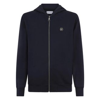 Philipp Plein Heren, Sweatshirts & Hoodies, Blauw, Maat: XL Katoen