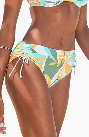 Lascana Womens Pattern Mid Rise Bikini Bottom in Yellow & White at Nordstrom, Size 14
