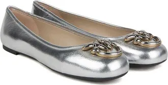 Pinko Womens Ballerinas Silver Footwear