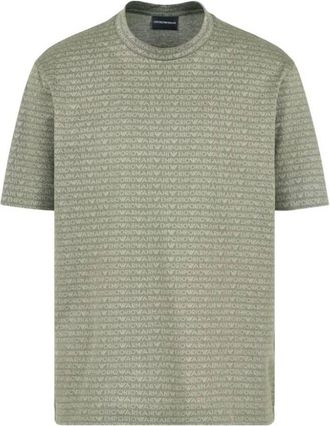 Emporio Armani All-Over Jacquard ASV Jersey T-Shirt, Size X-Small