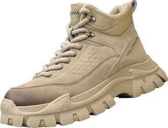 Generic Mens Hiking Sneakers High-Top Casual Hiking Sneakers Lightweight Breathable Wide Fit Flat Sports Boots, Non-Slip Trekking Running Shoes Fashionable Ou