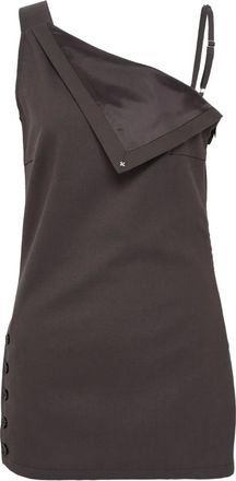 Bonbom asymmetric sleeveless top - Brown