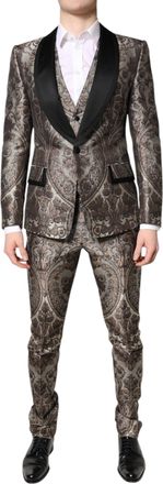 Dolce & Gabbana Multicolor Jacquard Single Breasted 3 Piece Mens Suit