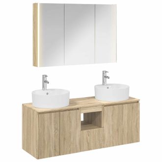 vidaXL Juego De Muebles De Ba&ntilde;o 4 Uds. Roble Sonoma Vidaxl