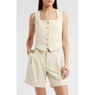 Wit & Wisdom Button Front Vest in Frosty Lemon at Nordstrom Rack, Size X-Large