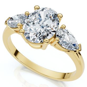 Pompeii3 1 1/2Ct Oval Michelle Diamond Engagement Ring 14k Gold or Platinum Lab Grown