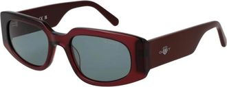 GANT Burgundy Ovale Zonnebril met UV-bescherming - Heren - Zonnebrillen - Rood - ONE Size - Accessoires