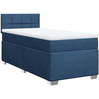 vidaXL Vidaxl - Cama Box Spring Con Colch&oacute;n Tela Azul 90x200 Cm