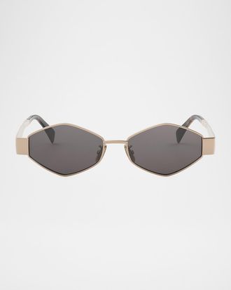 Celine Men & apos;s Triomphe Metal and Nylon Oval Sunglasses