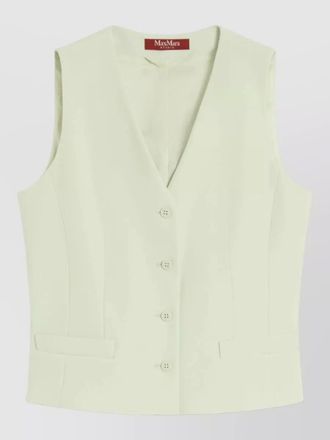 Max Mara wool crepe vest v neckline