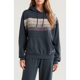 Aviator Nation Wave Stripe 4 Hoodie in Charcoal/charcoal at Nordstrom, Size X-Large