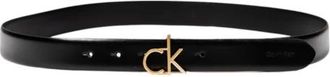 Calvin Klein Accessoires, Dames, Zwart, 90 CM, Leer, Buckle Belt 30mm