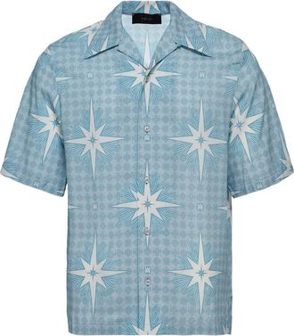 Amiri star-print short-sleeve shirt - men - Fabric - L - Blue