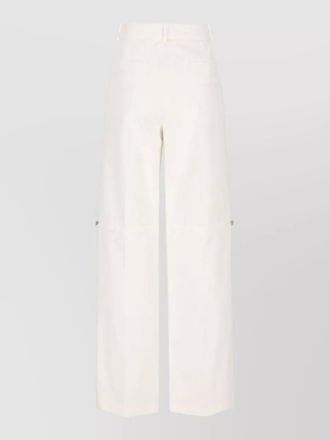 Fendi cotton high-rise wide-leg trousers