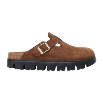 Birkenstock Chunky Dark Tea Su&egrave;de Sandalen Narrow - Dames - Slip ons - Bruin - 40 EU - Su&egrave;de - Schoenen