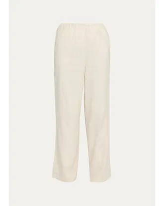 Toteme Monogram Flannel Straight-Leg Trousers