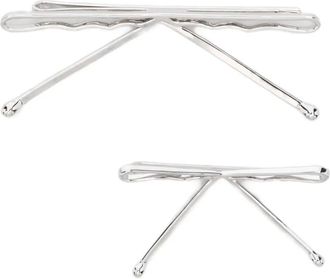 Shushu/Tong bow-design hair clip (pack of two) - Silver