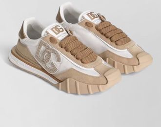 Dolce & Gabbana dg sneakers gold tone rhinestone panels sole