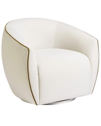 TOV Furniture Tov Furniture Jordan Contrast Piping Velvet Swivel Chair