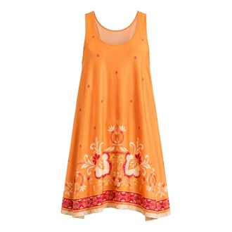 Twinset Summer Dresses, female, Orange, Size: M Foulard Print Mini Dress