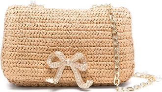 Self Portrait Borsa A Tracolla Con Fiocco In Rafia-Donna