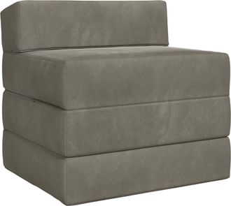 vidaXL Sof&aacute; Cama Plegable Gris Claro 200 X 70 X 15 Cm Terciopelo Vidaxl