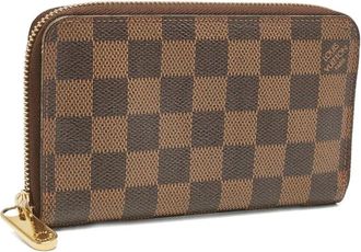 Louis Vuitton 2010 Damier Ebene portemonnee met rits - Bruin