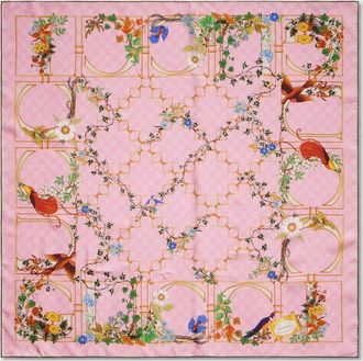 Gucci Printed GG Silk Twill Carr&eacute;, Pink