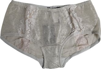 Dolce & Gabbana Womens Gray Cotton Floral Lace High Waist Panty Underwear Nylon Elastane Clothing