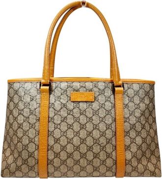 Gucci Beige Gg Supreme Handbag Tote Bag (Pre-Owned)