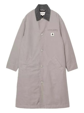 Carhartt Work in Progress corduroy-collar button coat - women - Cotton - M - Grey