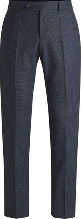 HUGO BOSS Chinos met recht model en pied-de-poule-patroon voor heren (Donkerblauw)