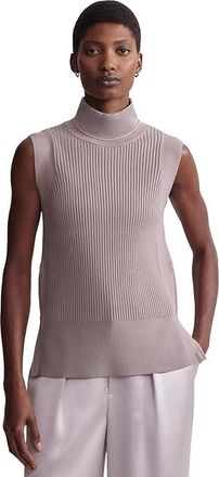 Varley Lois High-Neck Tank Top Womens Sweater Cinder : LG, Nylon/Polyester/Viscose