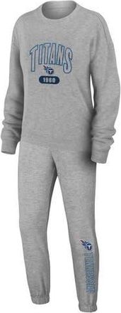 WEAR by Erin Andrews Womens WEAR by Erin Andrews Heather Gray Tennessee Titans Knit Long Sleeve Tri-Blend T-Shirt & Pants Sleep Set at Nordstrom, Size Xx-Large