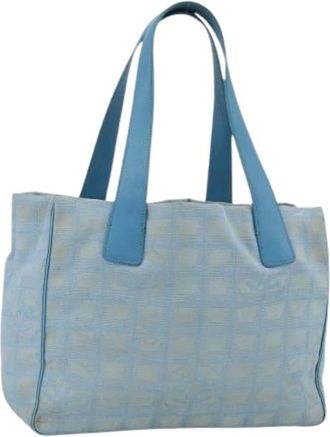Chanel Pre-owned Tote Bags, female, Blue, Size: ONE SIZE Pre-owned Vintage Nylon Tote Bag