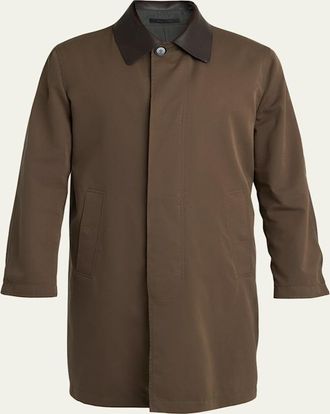 Brioni Mens Reversible Cotton and Silk Car Coat